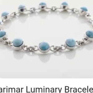 Larimar Luminary Silver Bracelet & Earring Set